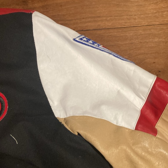 Jeff Hamilton San Francisco 49ers leather trim jacket XL - Picture 11 of 16